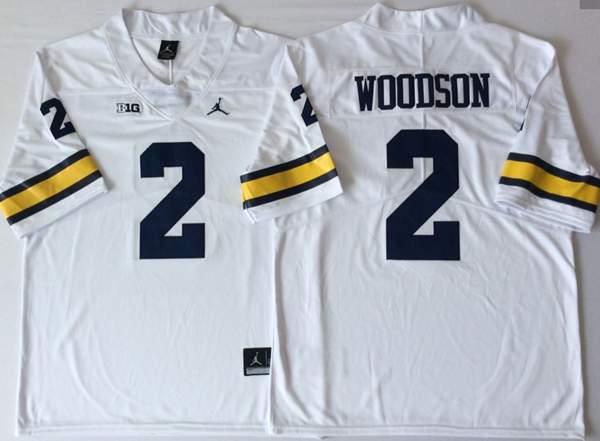 Michigan Wolverines White WOODSON #2 NCAA Football Jersey