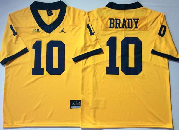 Michigan Wolverines Yellow BRADY #10 NCAA Football Jersey