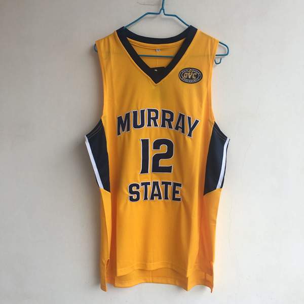 Murray State Racers Yellow MORANT #12 NCAA Basketball Jersey