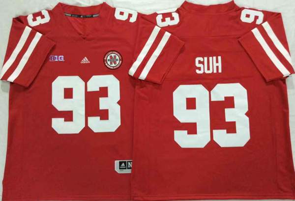 Nebraska Huskers Red SUH #93 NCAA Football Jersey