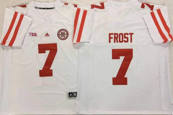 Nebraska Huskers White FROST #7 NCAA Football Jersey