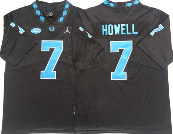 North Carolina Tar Heels Black HOWELL #7 NCAA Football Jersey