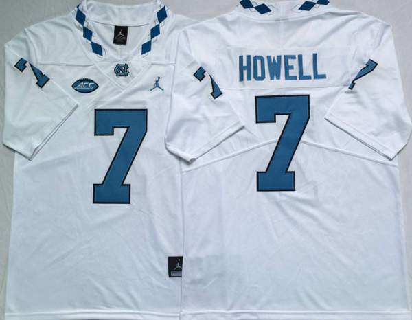 North Carolina Tar Heels White HOWELL #7 NCAA Football Jersey