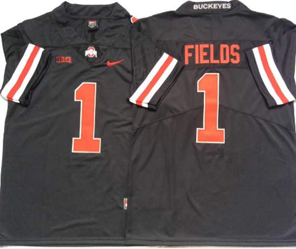 Ohio State Buckeyes Black FIELDS #1 NCAA Football Jersey