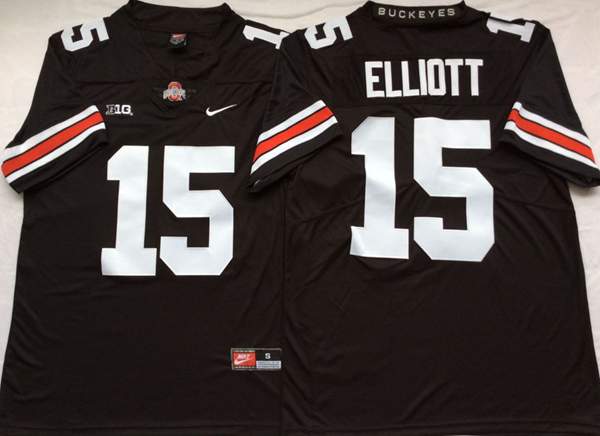 Ohio State Buckeyes Black ELLIOTT #15 NCAA Football Jersey