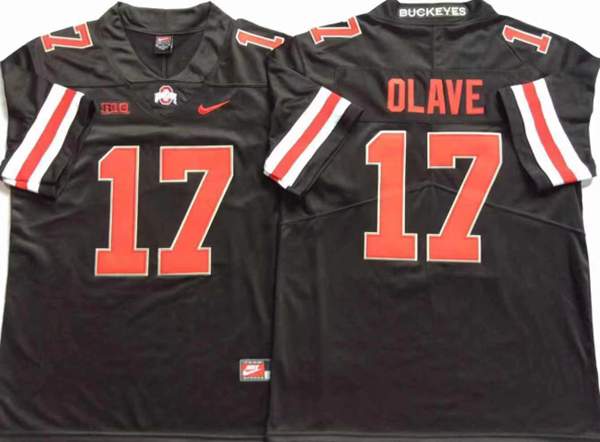 Ohio State Buckeyes Black OLAVE #17 NCAA Football Jersey