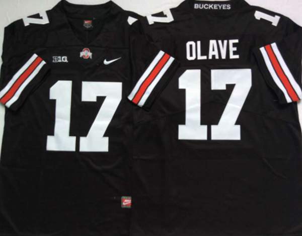 Ohio State Buckeyes Black OLAVE #17 NCAA Football Jersey 02
