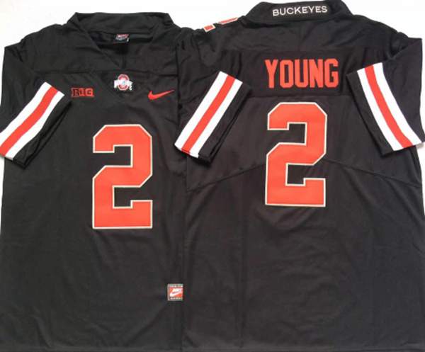 Ohio State Buckeyes Black YOUNG #2 NCAA Football Jersey