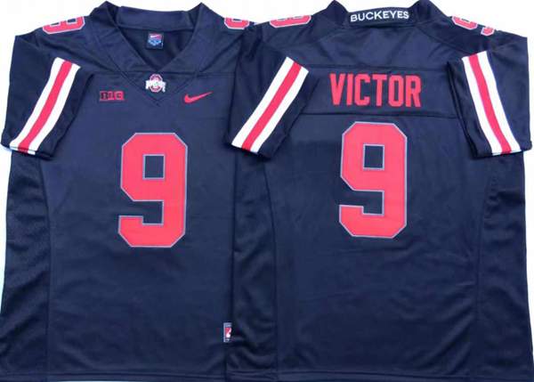 Ohio State Buckeyes Dark Blue VICTOR #9 NCAA Football Jersey