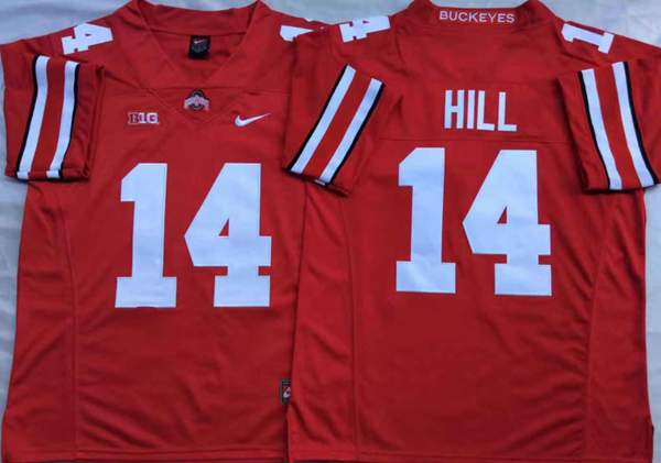 Ohio State Buckeyes Red HILL #14 NCAA Football Jersey