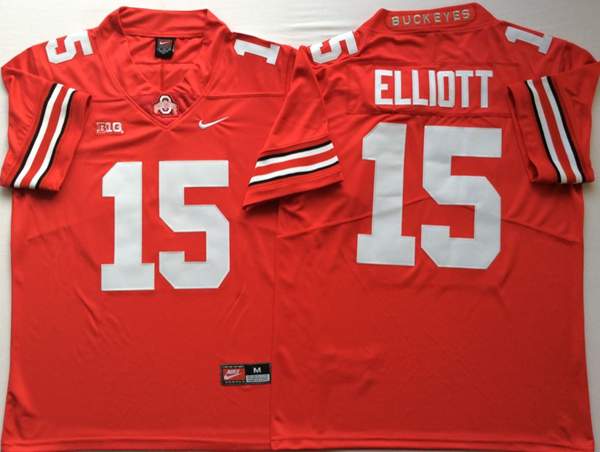 Ohio State Buckeyes Red ELLIOTT #15 NCAA Football Jersey