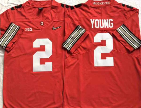 Ohio State Buckeyes Red YOUNG #2 NCAA Football Jersey