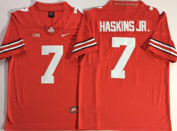 Ohio State Buckeyes Red HASKINS JR. #7 NCAA Football Jersey