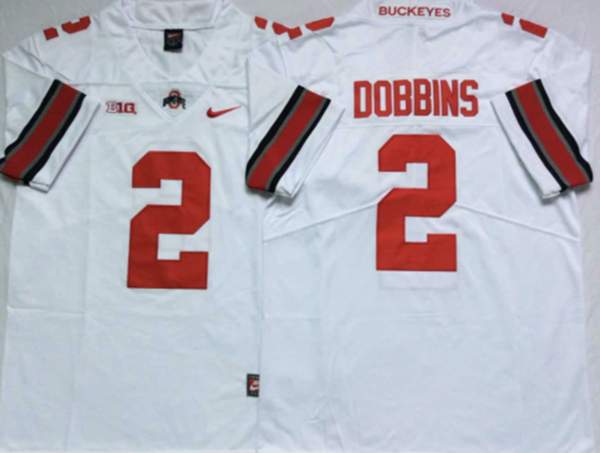 Ohio State Buckeyes White DOBBINS #2 NCAA Football Jersey