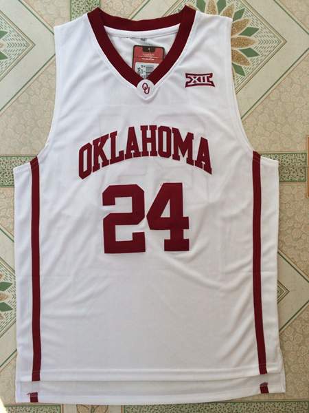 Oklahoma Sooners White HIELD #24 NCAA Basketball Jersey