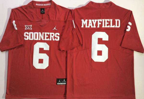 Oklahoma Sooners Red MAYFIELD #6 NCAA Football Jersey 02