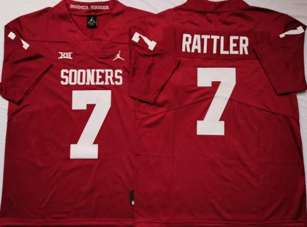 Oklahoma Sooners Red RATTLER #7 NCAA Football Jersey
