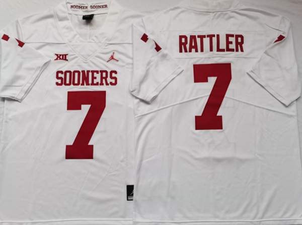 Oklahoma Sooners White RATTLER #7 NCAA Football Jersey