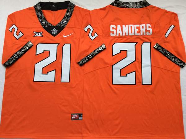 Oklahoma State Cowboys Orange SANDERS #21 NCAA Football Jersey