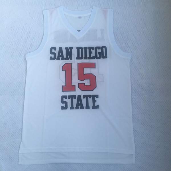 San Diego State Aztecs White LEONARD #15 NCAA Basketball Jersey