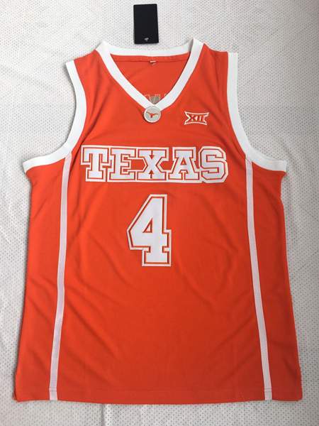 Texas Longhorns Orange BAMBA #4 NCAA Basketball Jersey