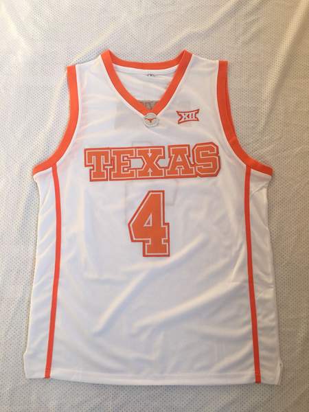 Texas Longhorns White BAMBA #4 NCAA Basketball Jersey