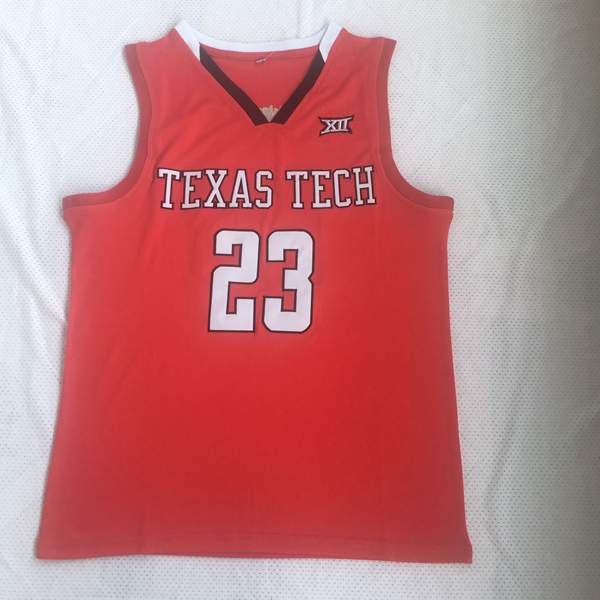 Texas Tech Red Raiders Red CULVER #23 NCAA Basketball Jersey