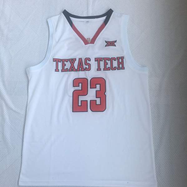 Texas Tech Red Raiders White CULVER #23 NCAA Basketball Jersey