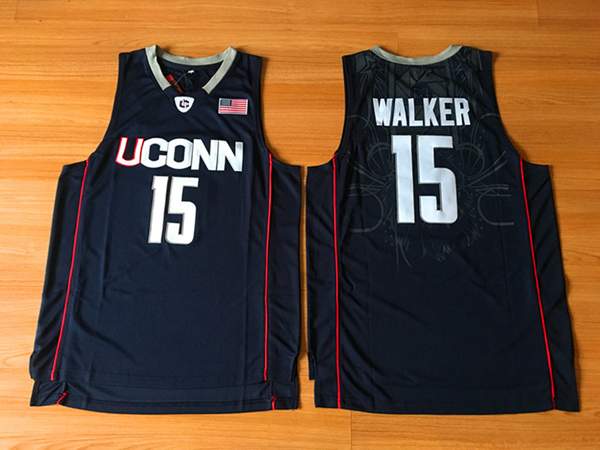 UConn Huskies Black WALKER #15 NCAA Basketball Jersey