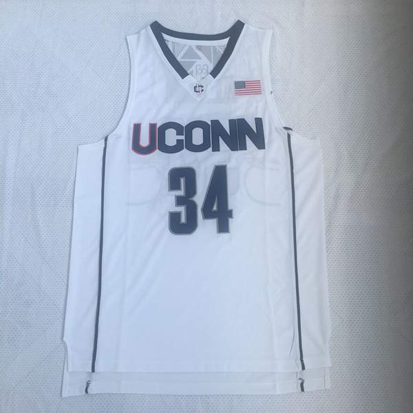 UConn Huskies White ALLEN #34 NCAA Basketball Jersey