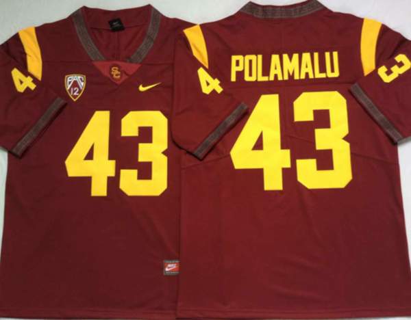 USC Trojans Red POLAMALU #43 NCAA Football Jersey