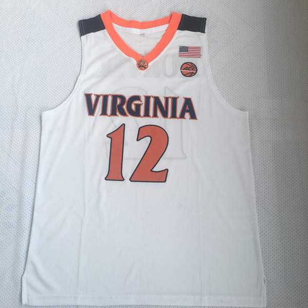 Virginia Cavaliers White HUNTER #12 NCAA Basketball Jersey