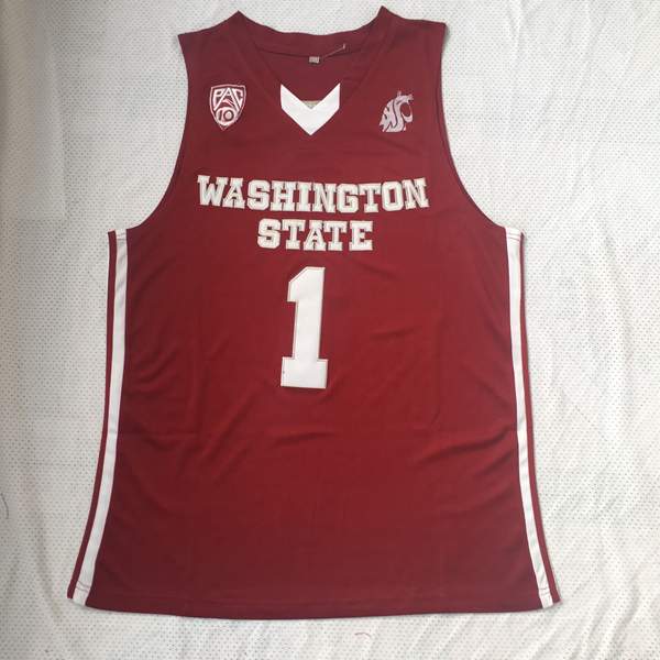 Washington State Cougars Red THOMPSON #1 NCAA Basketball Jersey