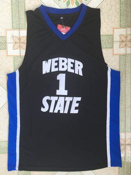 Weber State Wildcats Black LILLARD #1 NCAA Basketball Jersey