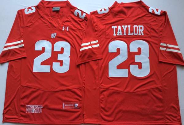 Wisconsin Badgers Red TAYLOR #23 NCAA Football Jersey