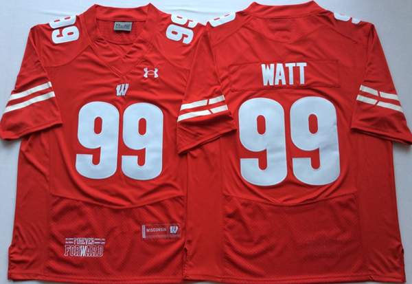 Wisconsin Badgers Red WATT #99 NCAA Football Jersey