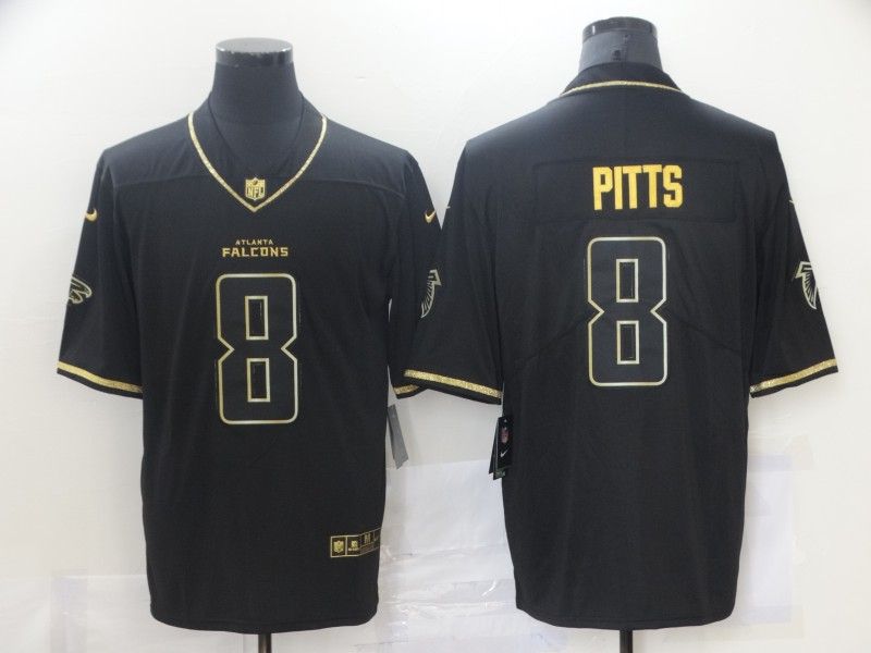 Atlanta Falcons Black Gold Retro NFL Jersey