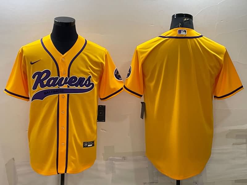 Baltimore Ravens Yellow MLB&NFL Jersey