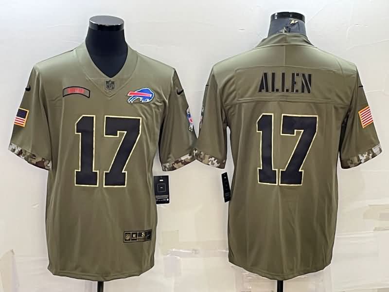 Buffalo Bills Olive Salute To Service NFL Jersey 06