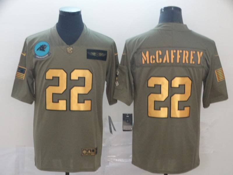 Carolina Panthers Olive Salute To Service NFL Jersey 03