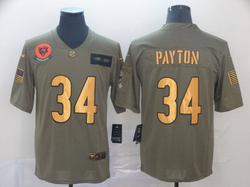 Chicago Bears Olive Salute To Service NFL Jersey 03