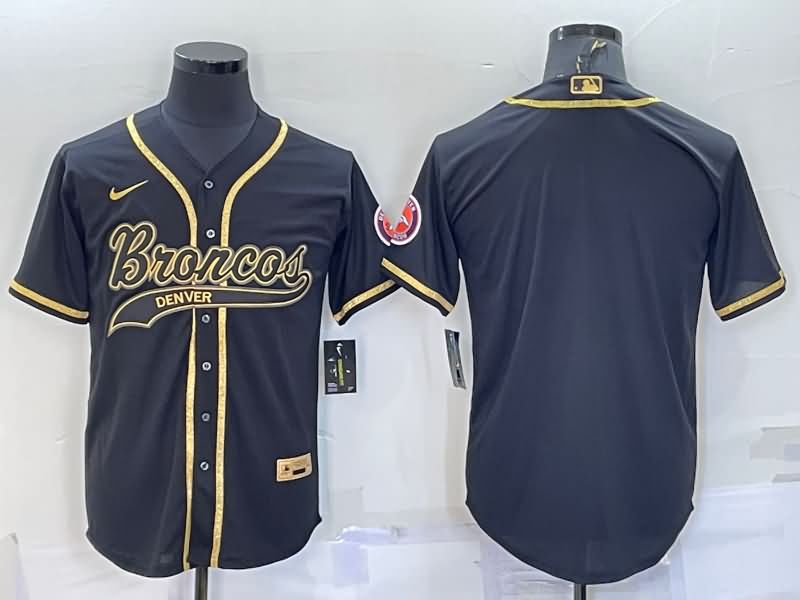 Denver Broncos Black Gold MLB&NFL Jersey