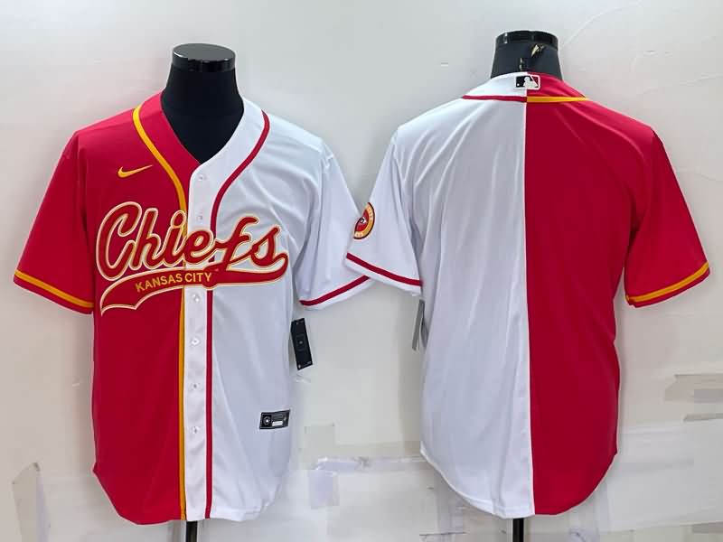 Kansas City Chiefs White Red MLB&NFL Jersey