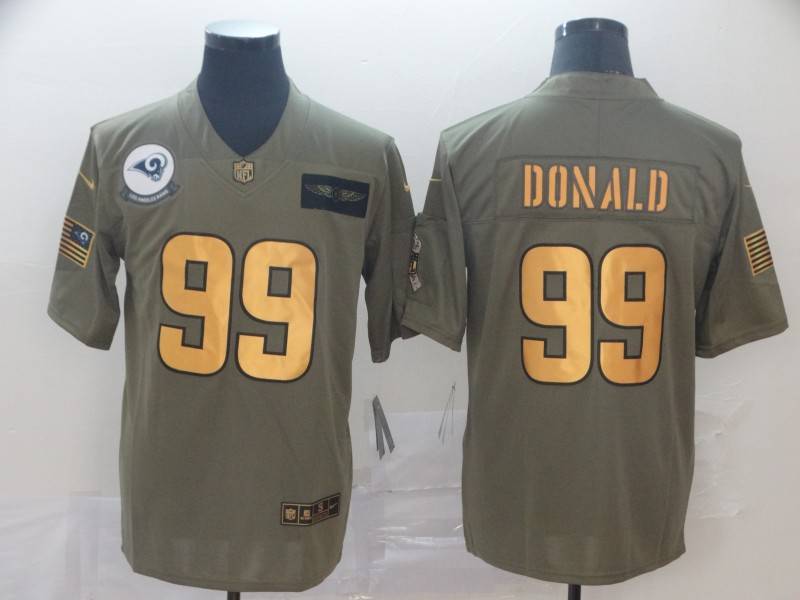 Los Angeles Rams Olive Salute To Service NFL Jersey 03