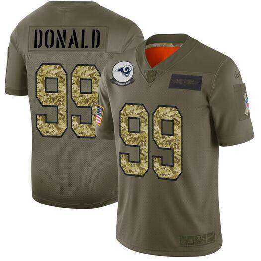 Los Angeles Rams Olive Salute To Service NFL Jersey 04