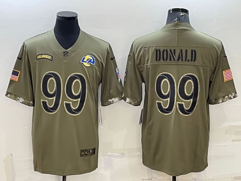 Los Angeles Rams Olive Salute To Service NFL Jersey 07