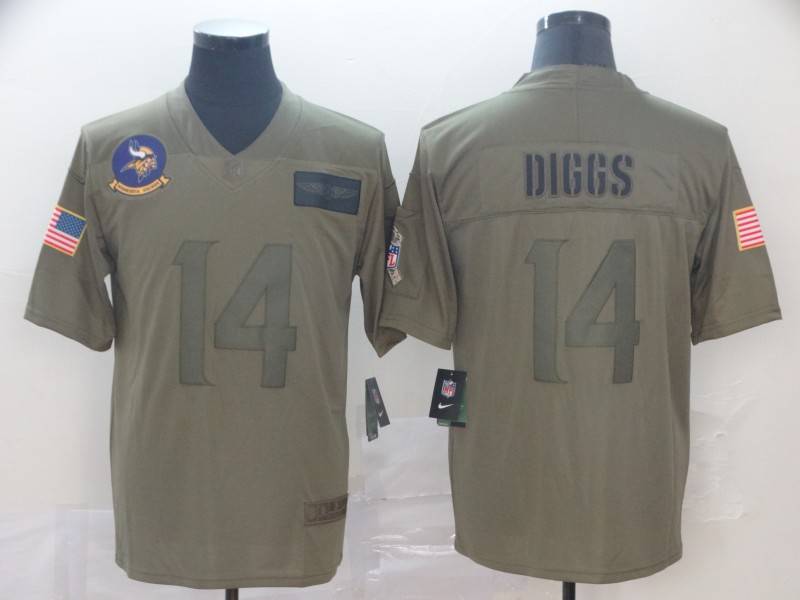 Minnesota Vikings Olive Salute To Service NFL Jersey