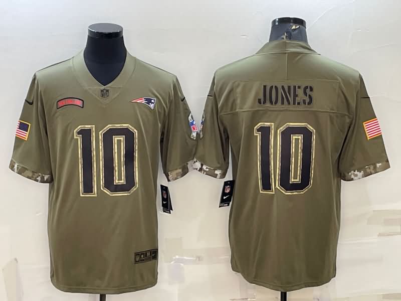 New England Patriots Olive Salute To Service NFL Jersey 06