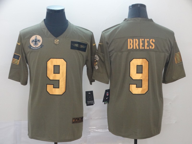 New Orleans Saints Olive Salute To Service NFL Jersey 03