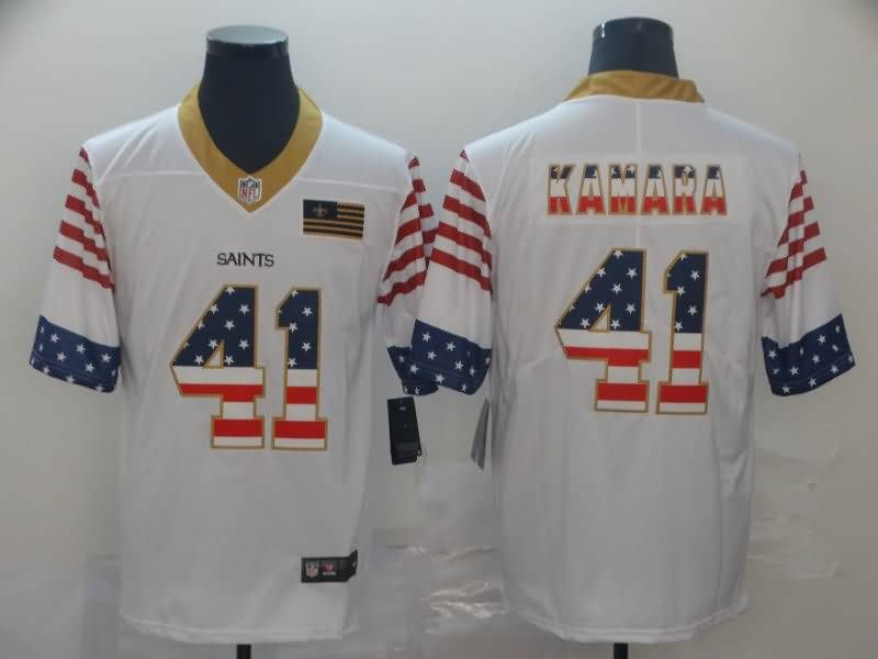 New Orleans Saints White USA Flag NFL Jersey